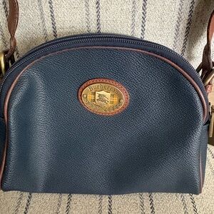 Burberry Blue and Brown Plaid Emblem Bag